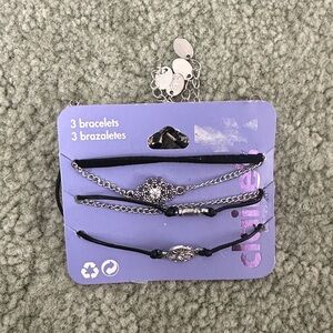 Stylish Black and Silver Kids Bracelet Set